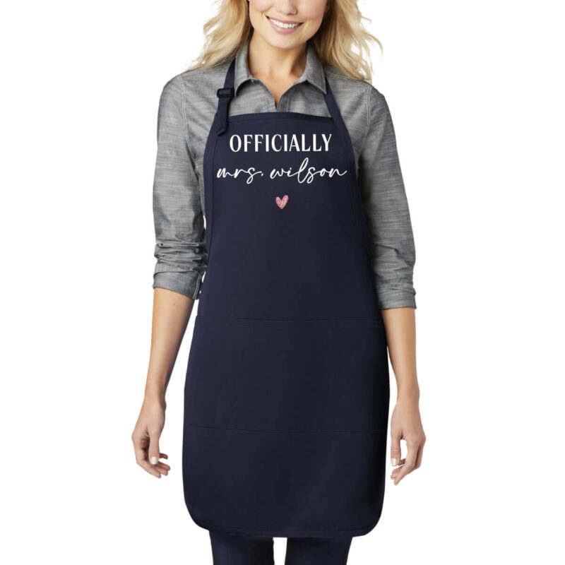 "Officially Mrs." Bride Apron