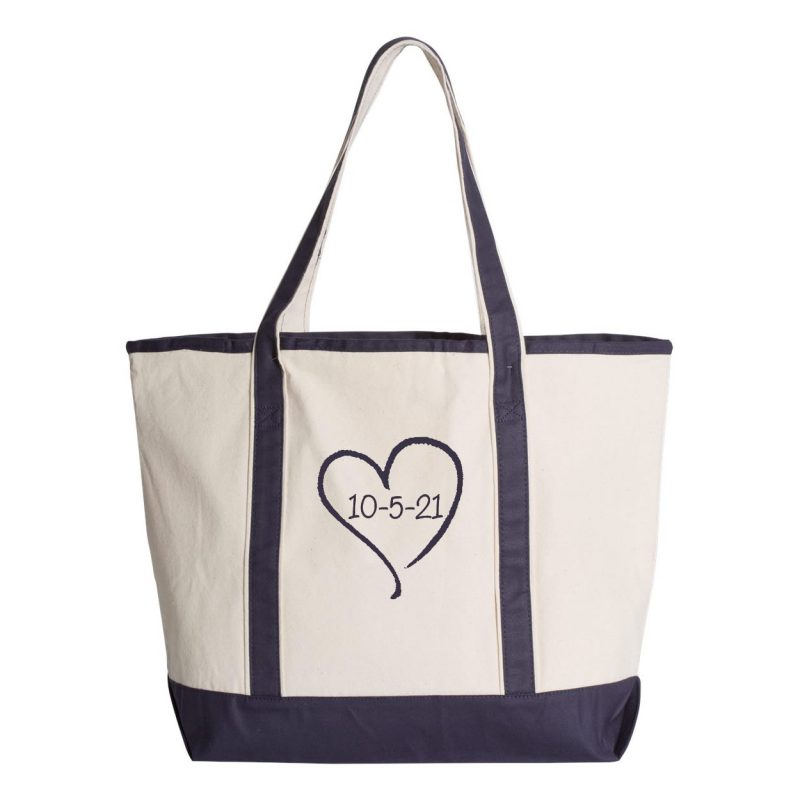 Personalized Bride Tote Bag with Wedding Date