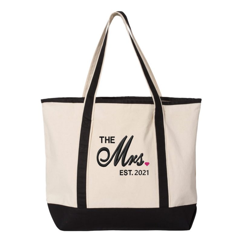 Personalized "The Mrs." Tote Bag with Date