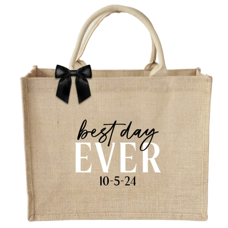 Best Day Ever Jute Tote Bag