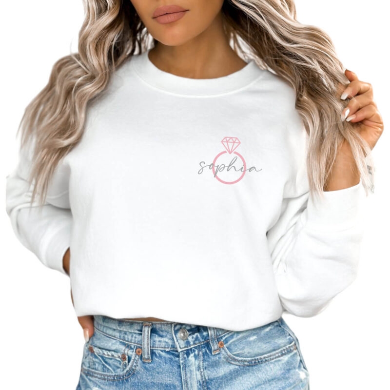 Bridal Party Sweatshirt with Name & Ring