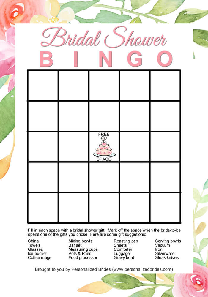 Free Bridal Shower Games Printables