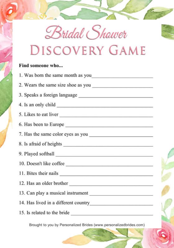 15 Free Printable Bridal Shower Games | Wedding Freebies - Personalized ...