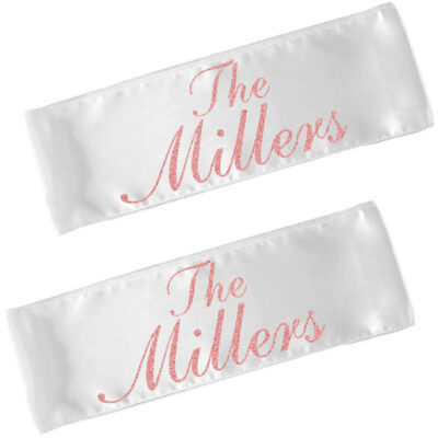 Personalized Bride and Groom Chair Sashes with Name (Set)