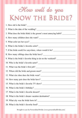 15 Free Printable Bridal Shower Games | Wedding Freebies - Personalized Brides