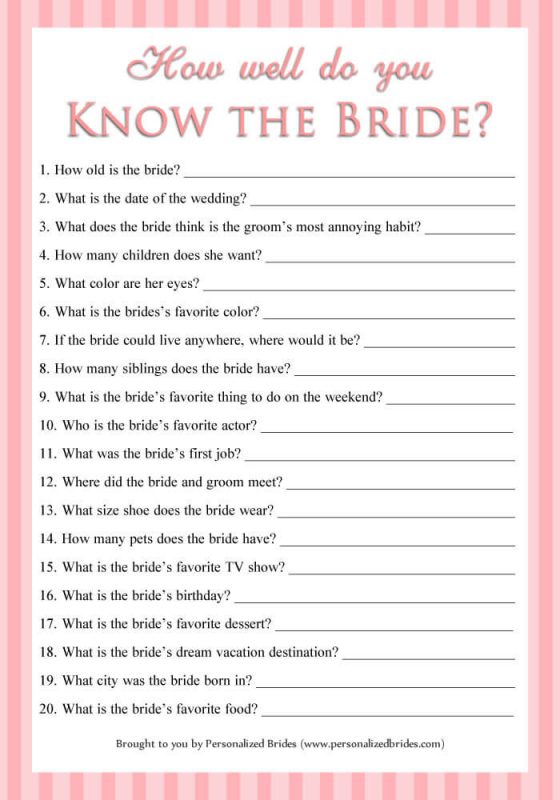 15 Free Printable Bridal Shower Games | Wedding Freebies - Personalized ...