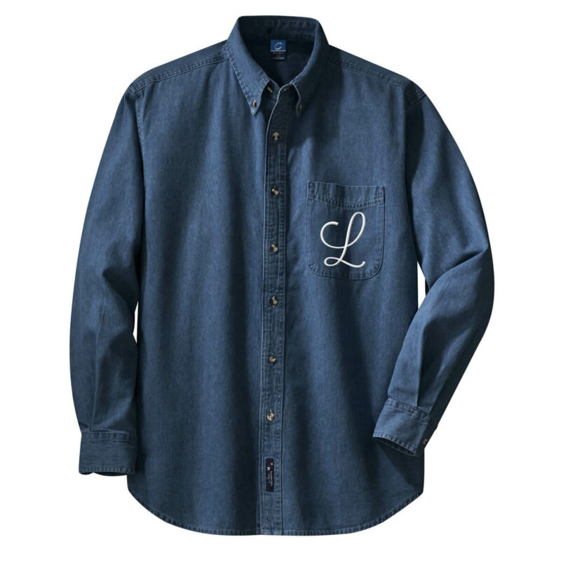 Bridesmaid Denim Shirt with Embroidered Initial