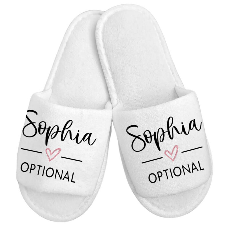 Velour Bridal Party Slippers with Name