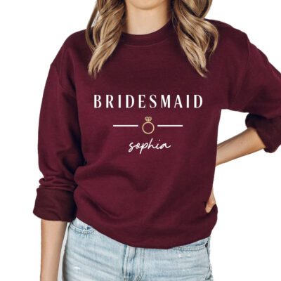Bridesmaid Sweatshirt with Name & Ring