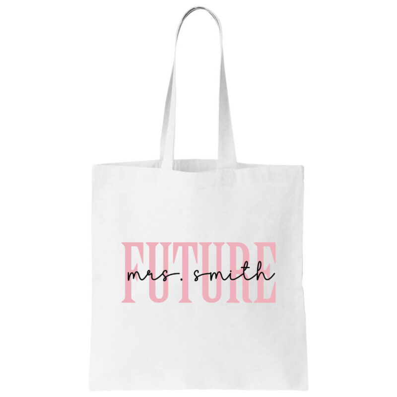 "Future Mrs." Canvas Tote Bag with Name
