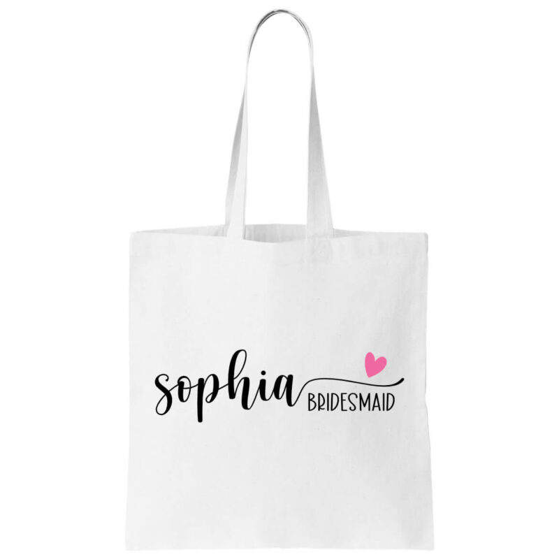 Canvas Bridal Party Tote Bag with Name & Title