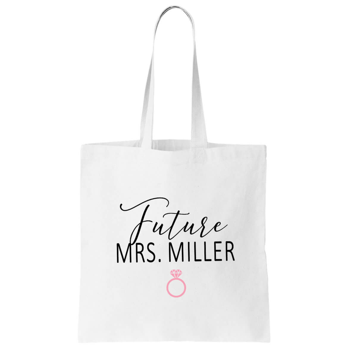 Future Mrs. Rose Gold w/Ring Large Canvas Tote, Bridal Bags