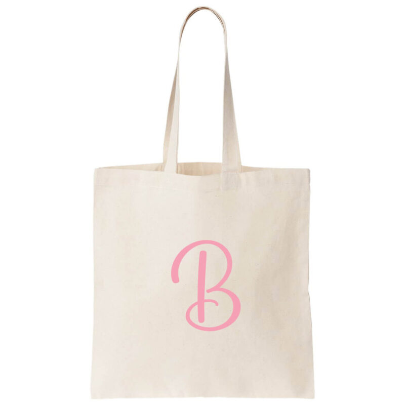 Personalized Canvas Tote Bag with Initial