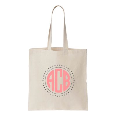 Personalized Canvas Tote Bag with Monogram