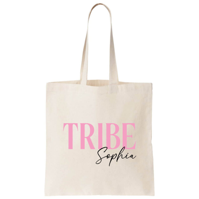 "TRIBE" Canvas Tote Bag with Name