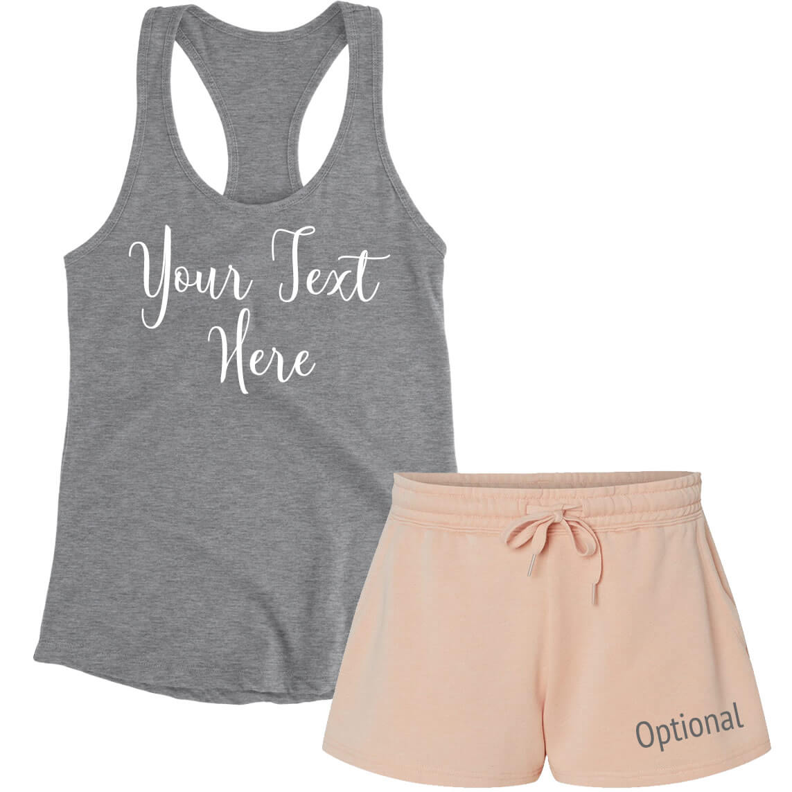 Create Your Own Tank Top & Shorts Pajama Set - Personalized Brides