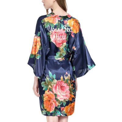 Create Your Own Watercolor Floral Satin Robe
