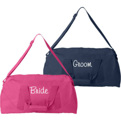 Personalized Bride and Groom Duffle Bag Set