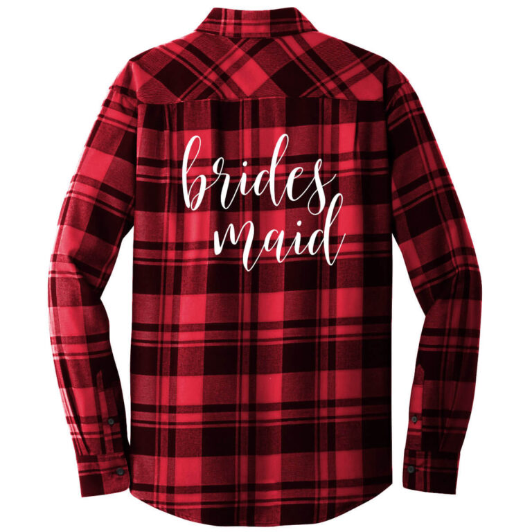 Flannel Bridesmaid Shirt Lowercase Personalized Brides