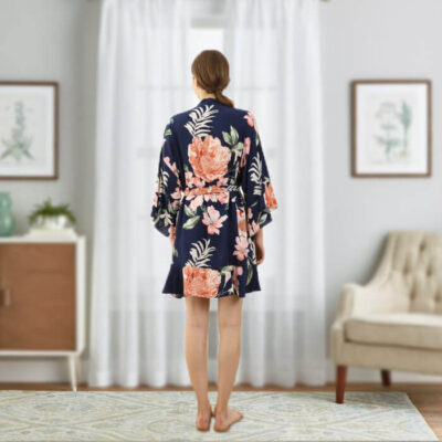 Blank Floral Bridesmaid Robe - Back