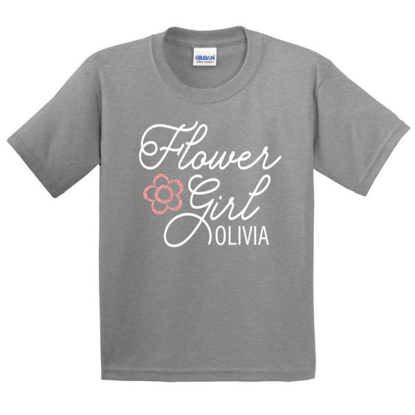 Flower Girl Shirt With Flower Personalized Brides