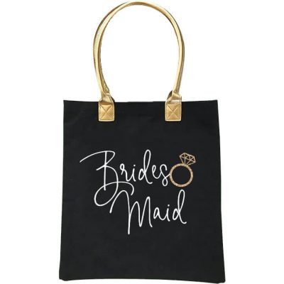 Bridal Party Tote Bag with Gold Handle