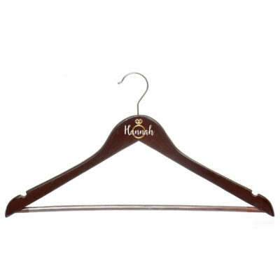 Wood Hanger with Name & Ring - Cherry