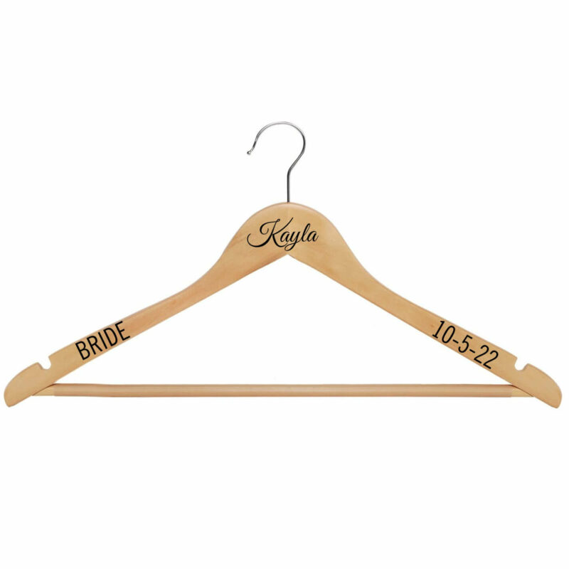 Wood Hanger with Name, Date & Title - Natural