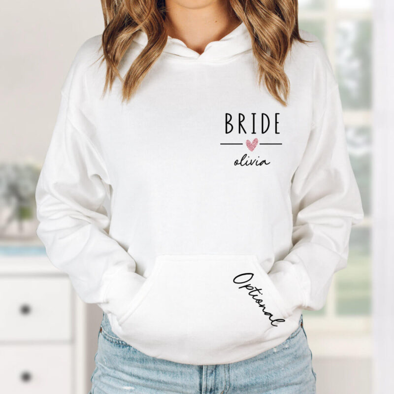 Custom Bride Hoodie with Name - Crest - Lifestyle