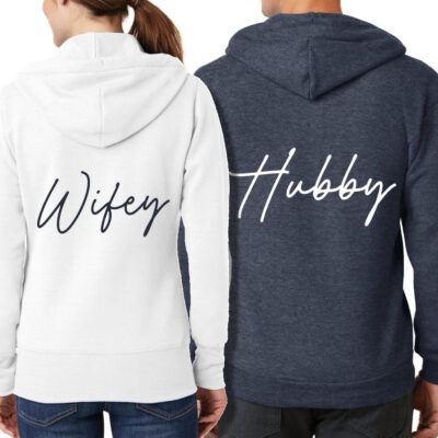 Wifey & Hubby Full-Zip Hoodie Set