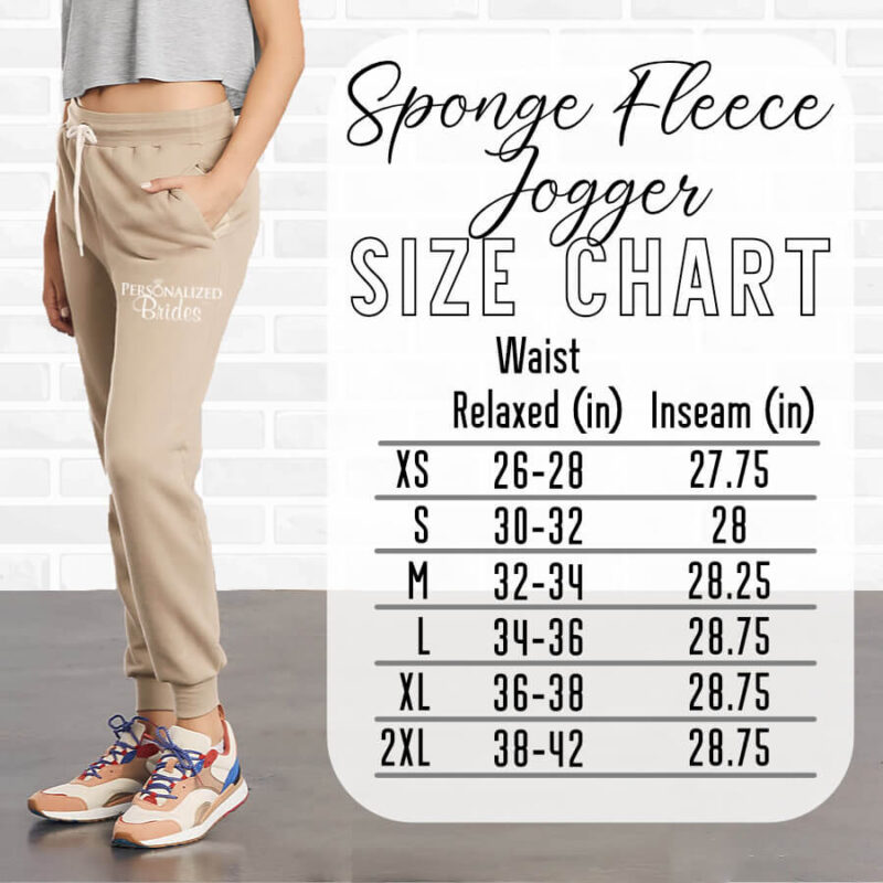 Sponge Fleece Jogger Size Chart