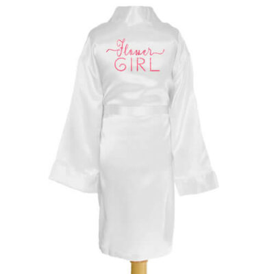 Kid's Satin Flower Girl Robe with Swashes