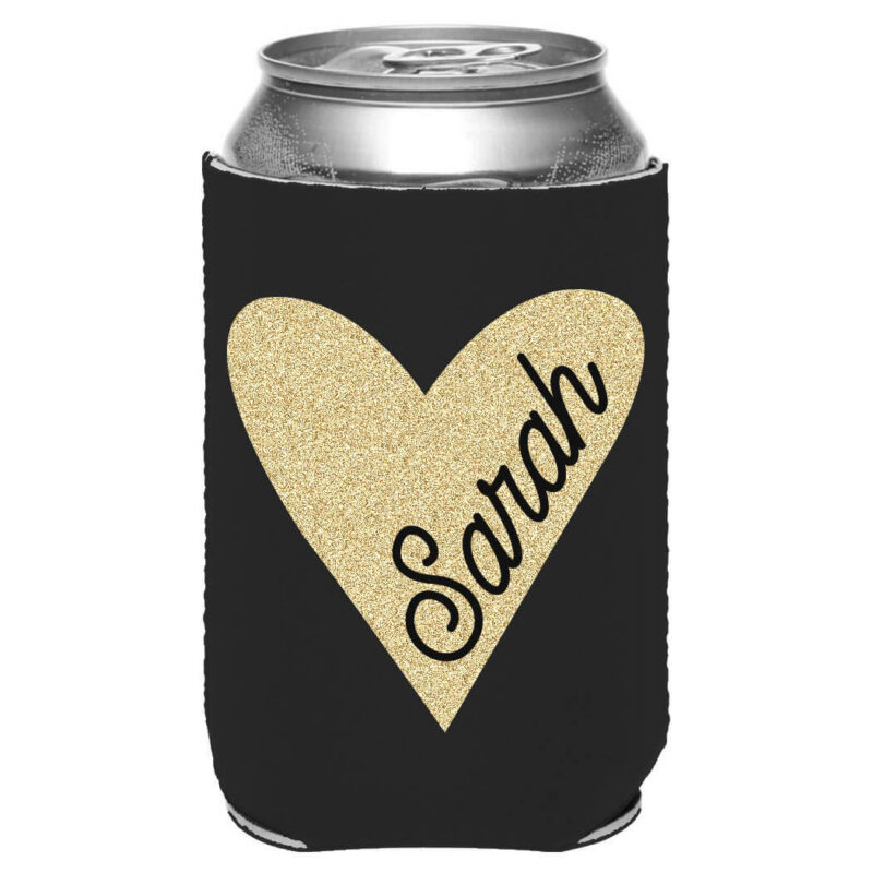 Koozie with Name in Heart