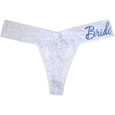 Personalised Bridal Knickers - Pretty Lace Top Bride Knickers.