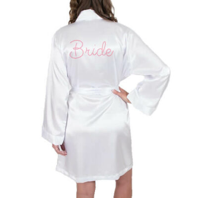 Rhinestone Satin Bride Robe - Personalized Brides