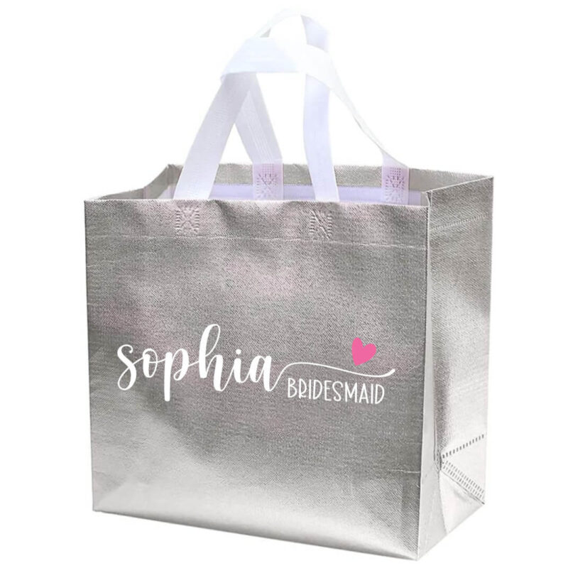 Bridal Party Gift Bag with Name & Wedding Title
