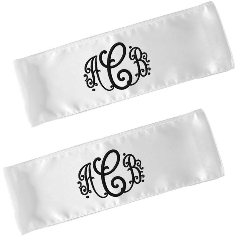 Monogrammed Bride and Groom Chair Sashes (Set)