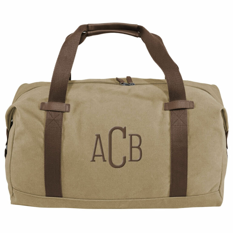 Monogrammed Canvas Duffel Bag - Personalized Brides