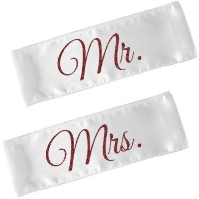Personalized Mr. & Mrs. Wedding Chair Sashes (Set)