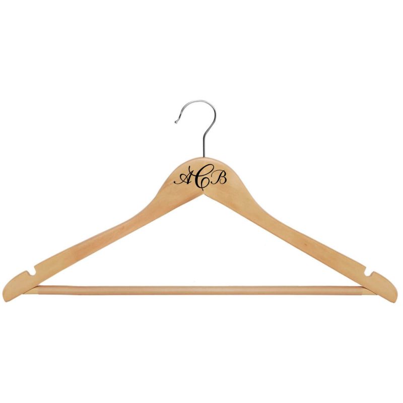 Monogrammed Wood Hanger - Natural