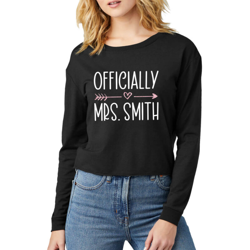 ‘Officially Mrs.’ Long Sleeve Midi Shirt