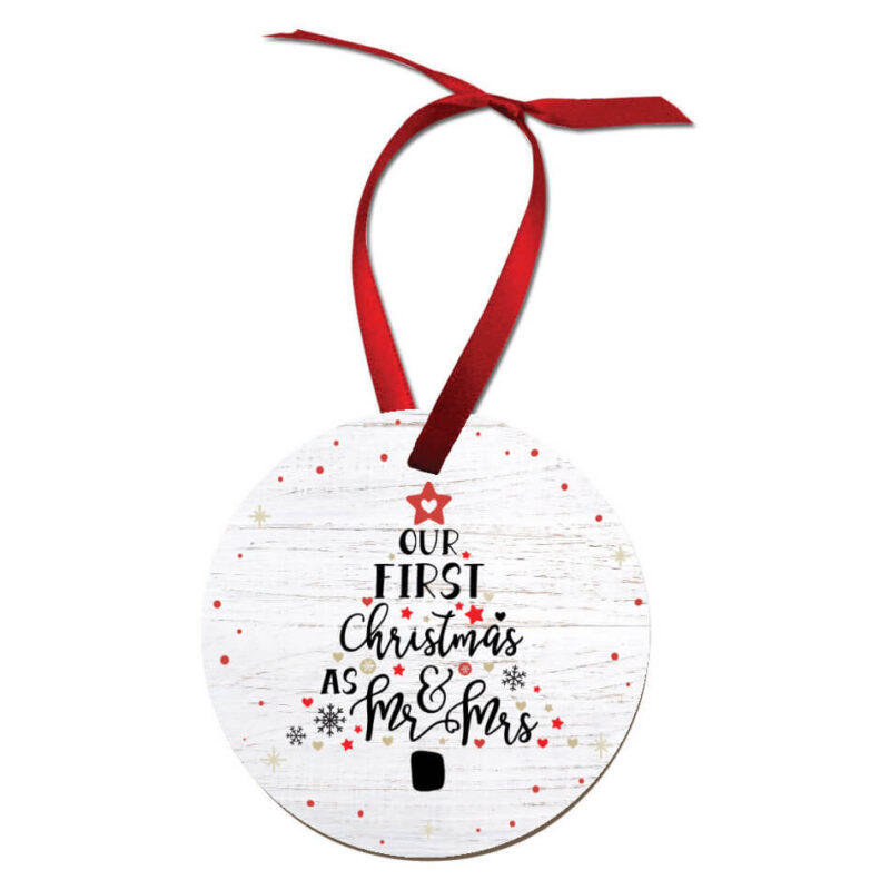 'Our First Christmas as Mr. & Mrs.' Ornament - Tree