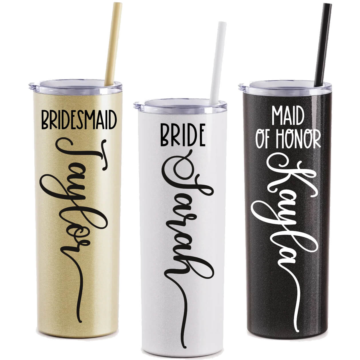 Happy Straw Stainless Steel Drinking Cups ARE YOU DRUNK? x 4 - Happy Straw