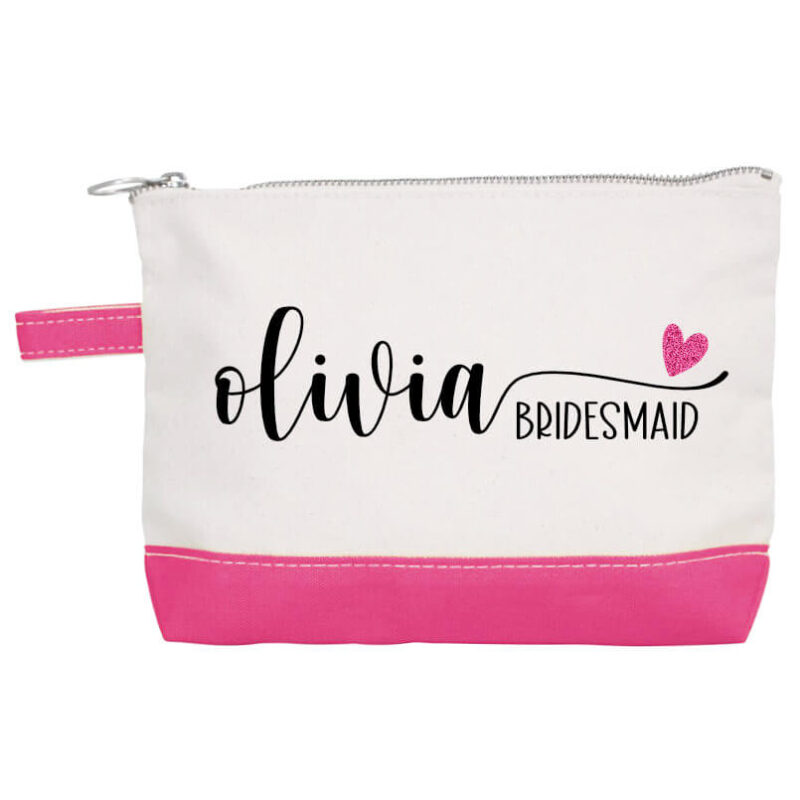 Canvas Makeup Bag with Name & Title