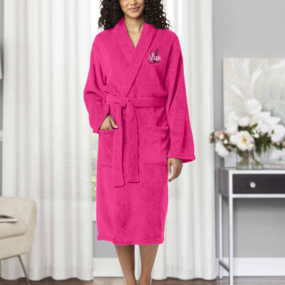 Personalized Plush Bridal Party Robe with Name and Initial - Lifestyle