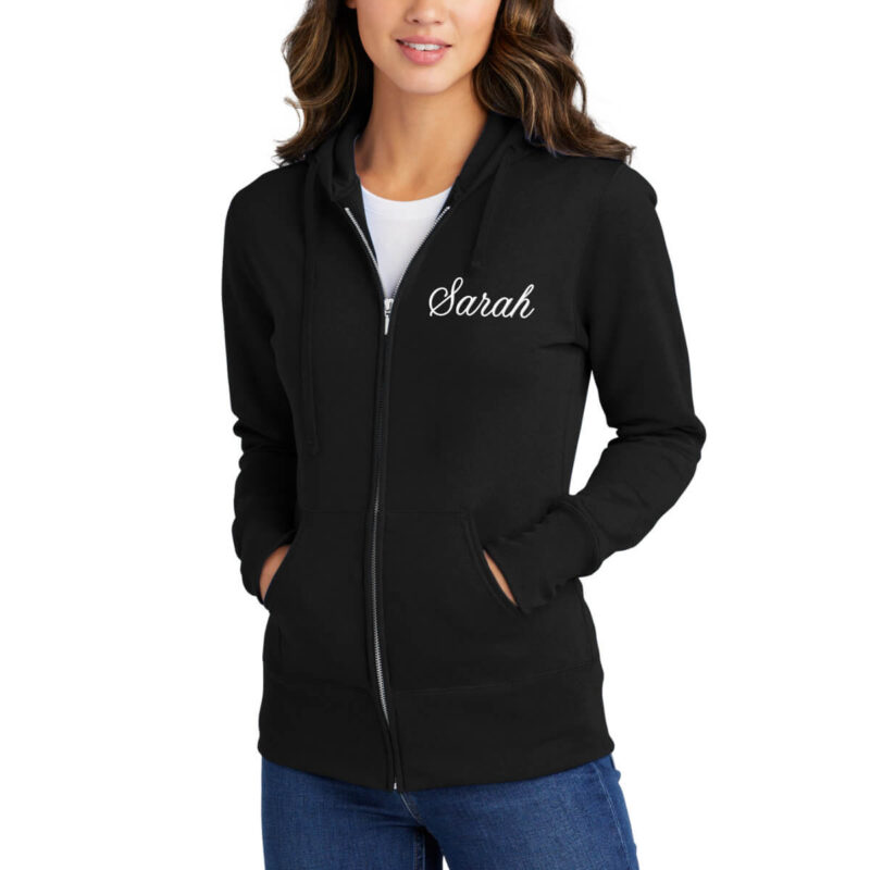 Full-Zip Bridal Party Hoodie with Embroidered Name