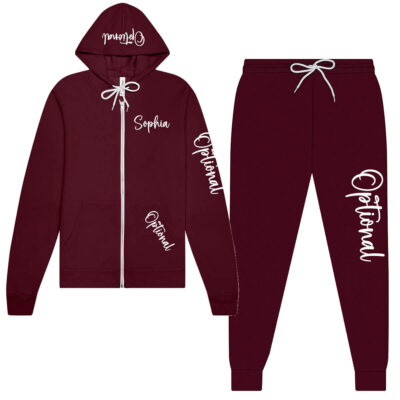 Custom Bridal Party Sweatsuit Getting Ready Outfit with Name