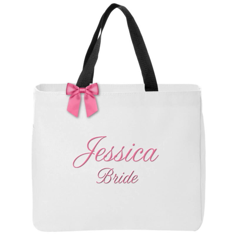 Personalized Bride Solid Tote Bag with Name