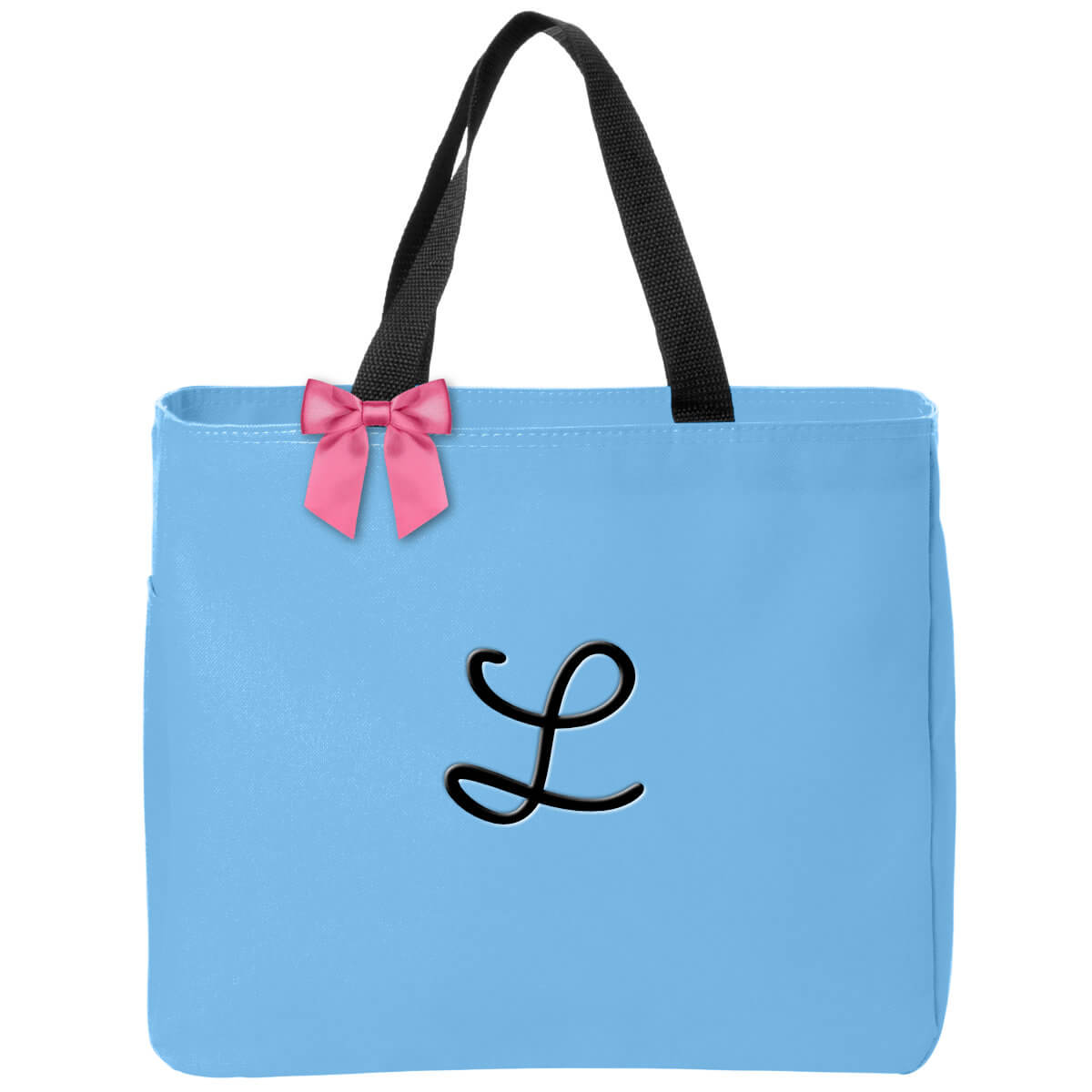 Personalized Solid Tote Bag with Initial