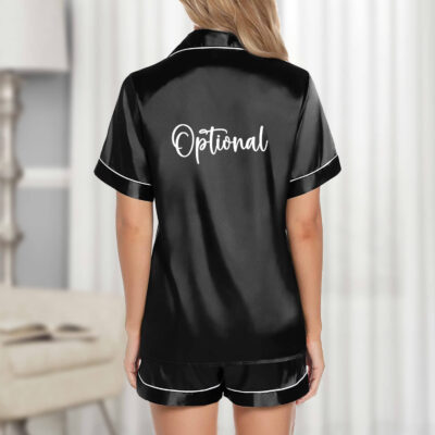 Satin Bridesmaid Pajamas with Name - Back